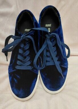 Kenneth Cole Reaction Royal Blue Velvet Lace-Up Sneakers